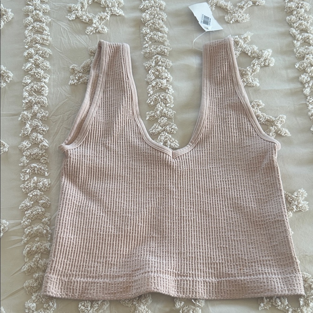 Ribbed Knit Pink Tank Top